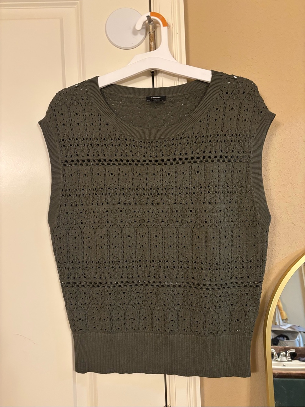Express Olive Green Knit Tank Top